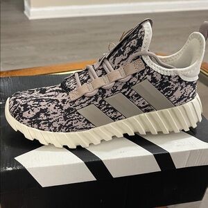 Adidas Textured Pink and Gray Athletic Shoes